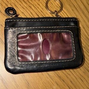 Liz Claiborne Black and Brown Leather ID Wallet